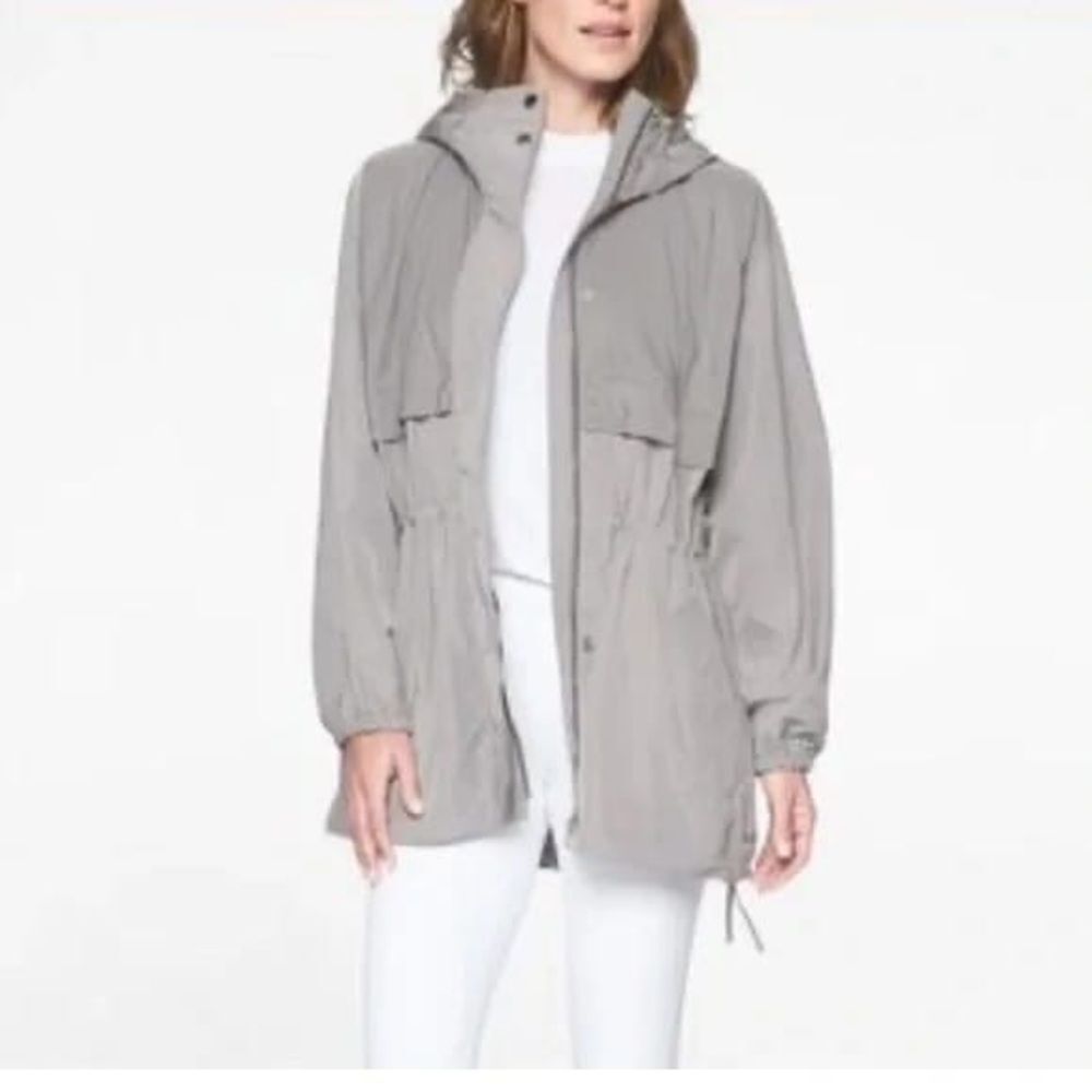 Athleta rainfall swing parka athletic jacket gray, Size S-M